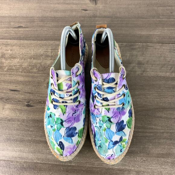Coconuts Womens Espadrille Canvas Sneaker Size 9 M Floral Lace Up Comfort - Picture 3 of 11